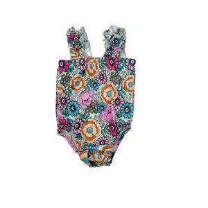 Lilly In The Alley Floral Ribbed Bodysuit Romper